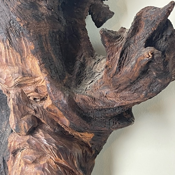 Vintage OOAK Green Man Tree Face Folk ART - Picture 5 of 15